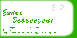 endre debreczeni business card